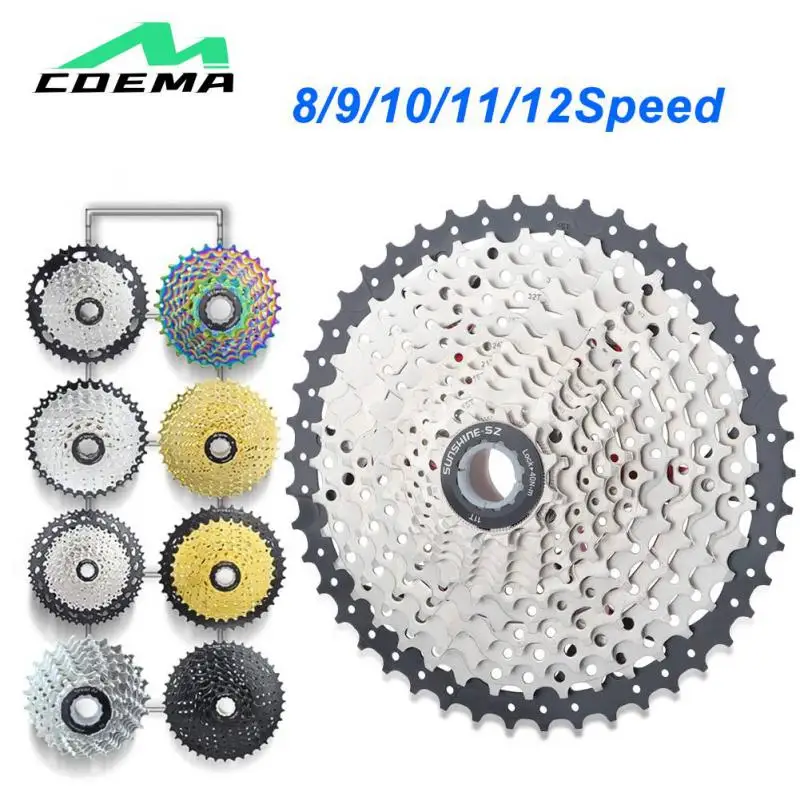 

COEMA MTB Cassette 8/9/10/11/12 Speed 32/36/40/42/46/50/52T Tooth Cassette Flywheel Bicycle Sprocket For SRAM Bicycle Pa