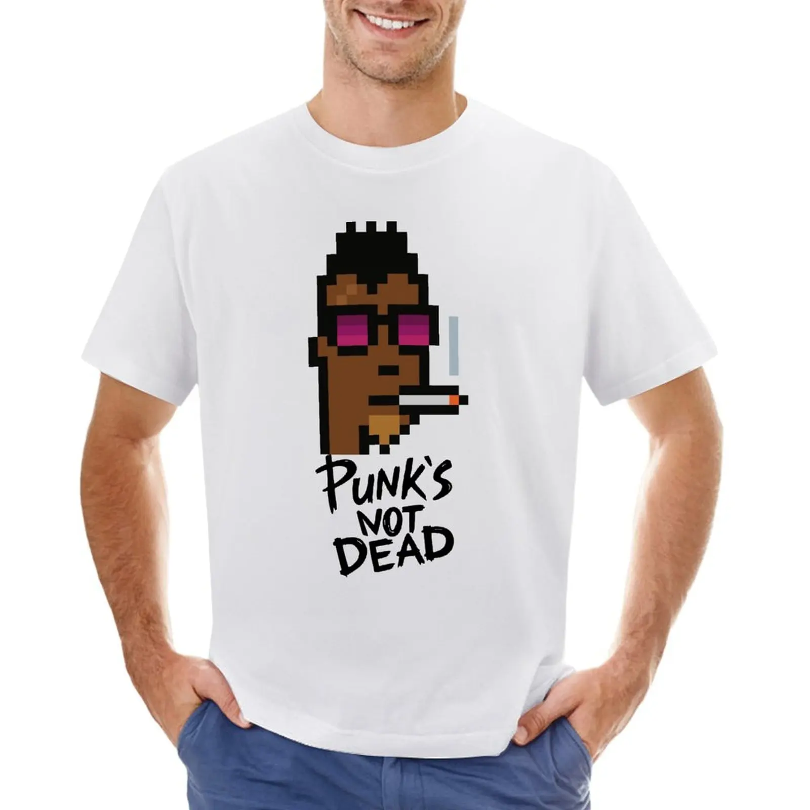 Smokey криптопукс NFT S для продажи футболка с круглым вырезом