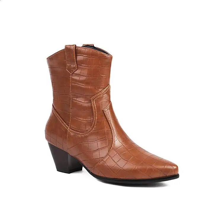 Женские ботинки на плоской подошве зимняя обувь с круглым носком низко