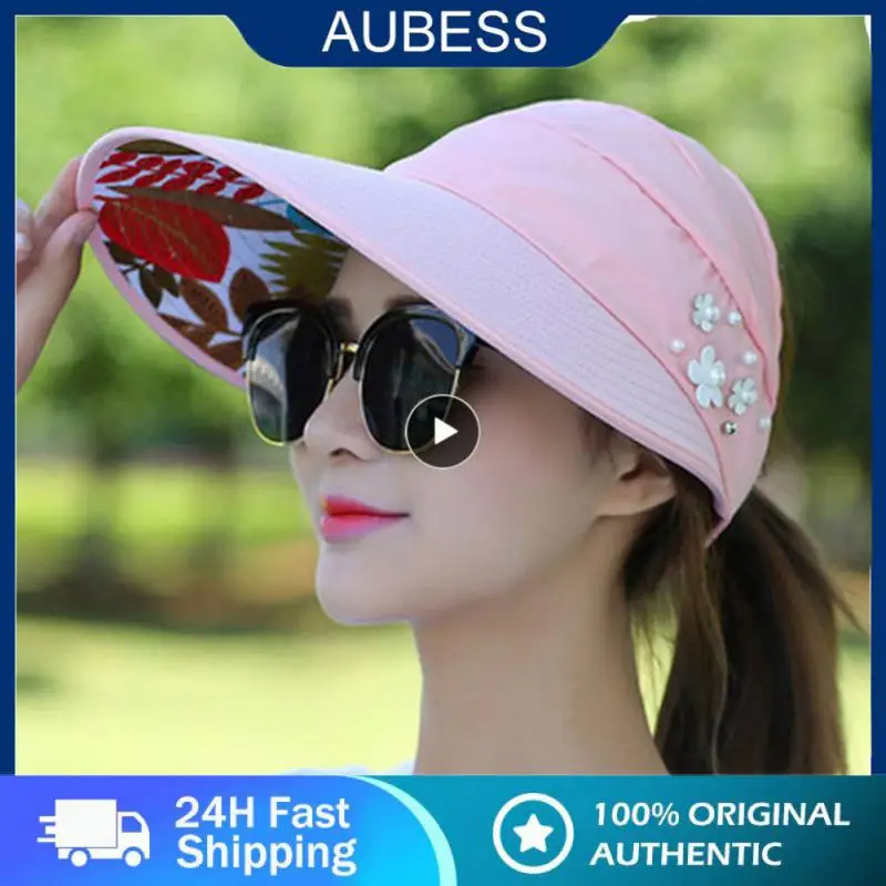 

1PCS Summer Hat Flexible Anti-UV Wide Brim Visor Hat Travel Caps Fashion Beach Summer Sun Protection Hat Breathable Sun Hat For
