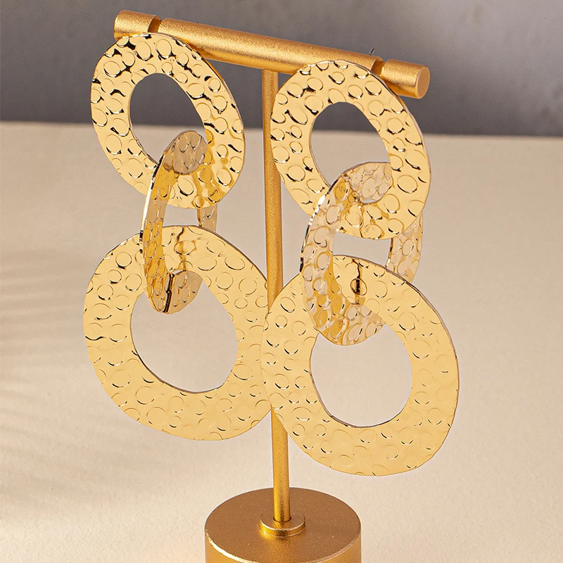 Большие металлические серьги-подвески в виде колец для женщин стиле панк новый