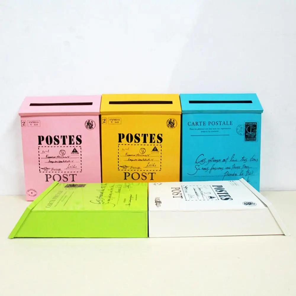 

Retro Metal Wall Mounted Mailbox Bucket Newspaper Letter Box Post Garden Decor