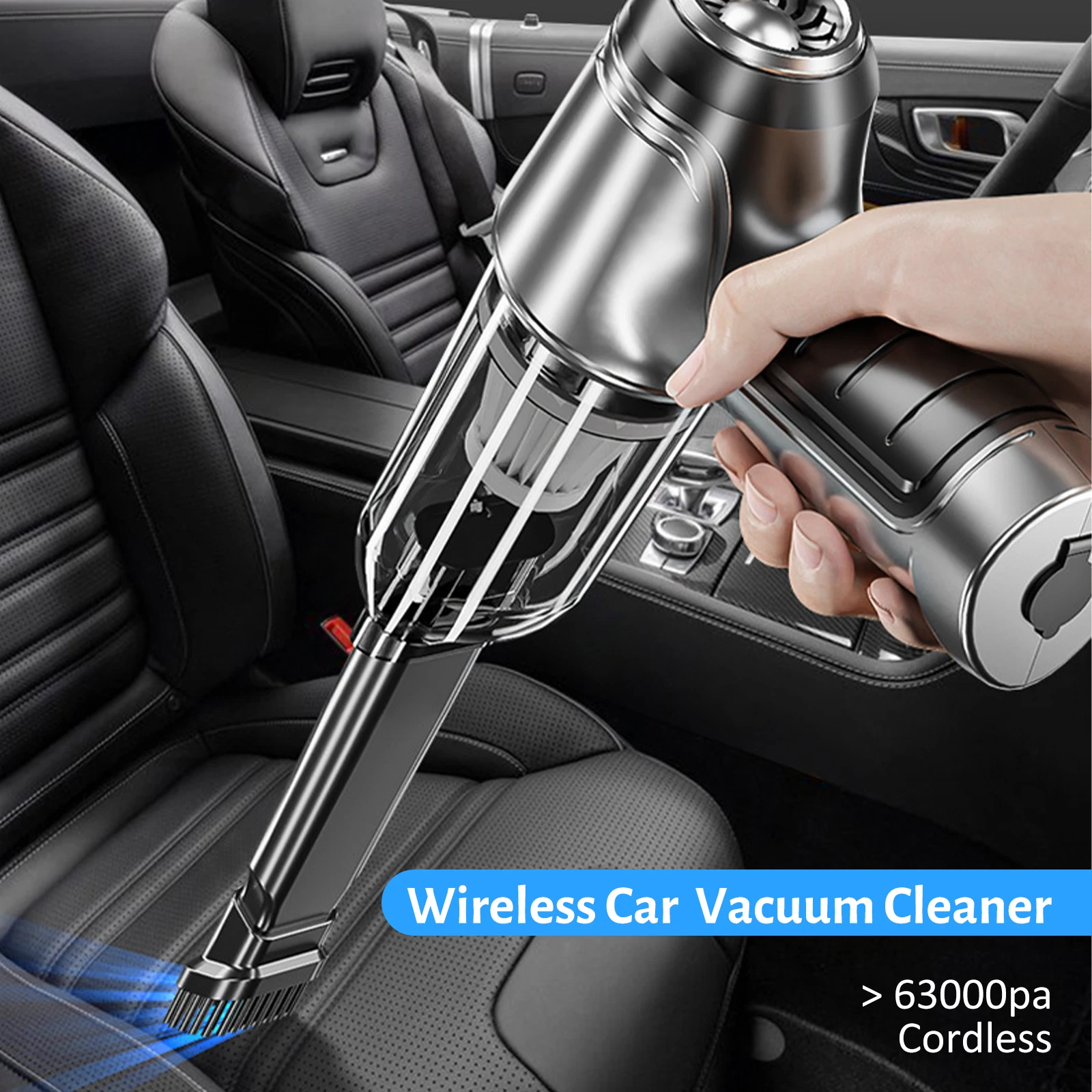 

Portable Car Vacuum Cleaner with Nozzles USB Rechargeable Robot Vacuum Cleaner