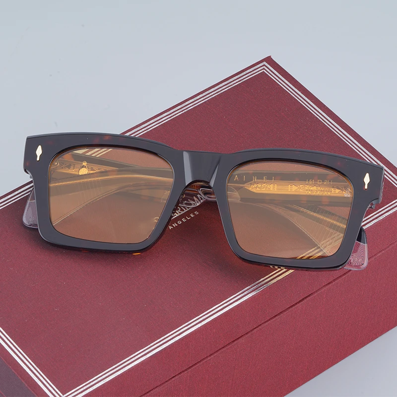 

Квадратные Солнцезащитные очки Жак JMM KAINE, классический дизайнерский бренд, Черепаховые мужские очки, оригинальные ацетатные очки retec Uv400