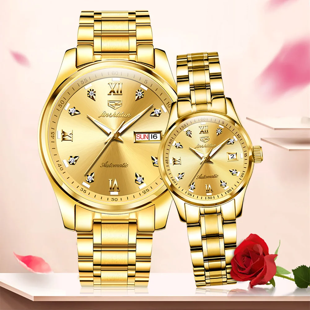 Couples Watch TAXAU Top Luxury Automatic Mechanical Wristwatch Waterproof Stainless Steel Strap Classic Clock Gift Free Shipping