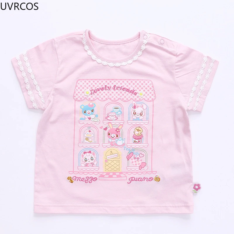 Женский короткий топ с коротким рукавом и вышивкой в виде кролика