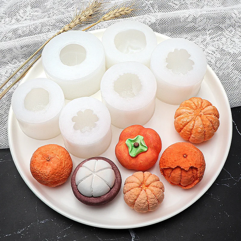 3D Orange Candle Mould Silicone Molds for Soap Making Fruit Shape Mold Vela Kit DIY Candle Soap Bath Bomb Epoxy Resin Craft Mold