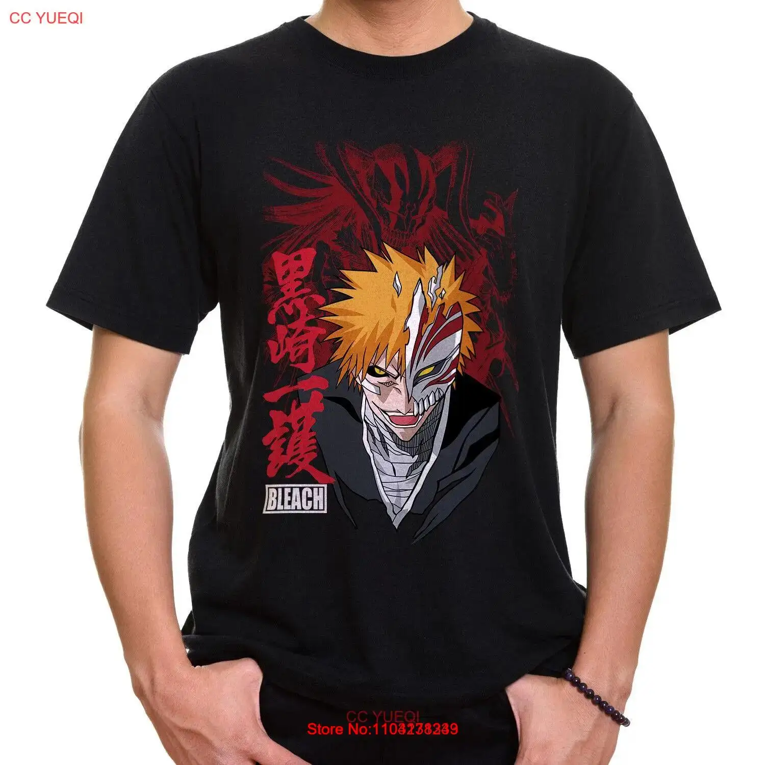 Футболка Ichigo Hallow Mask-Bleech-футболка из японского аниме для мужчин и женщин