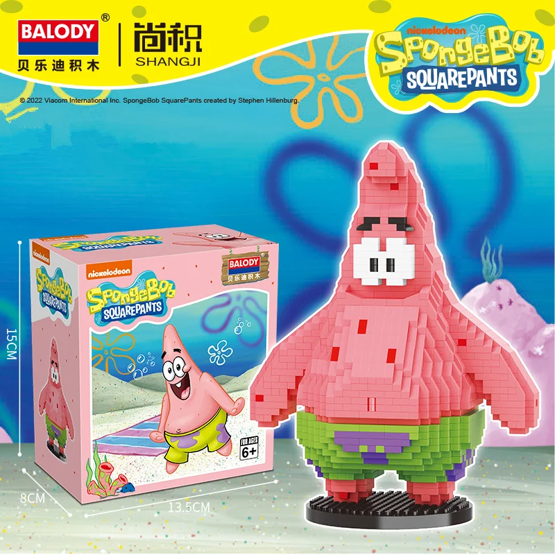 

Disney SpongeBobbd SquarePants Micro Particles Block City Patrick Star Squidward Charm Kids Toys Birthday Gifts Anime Blocks