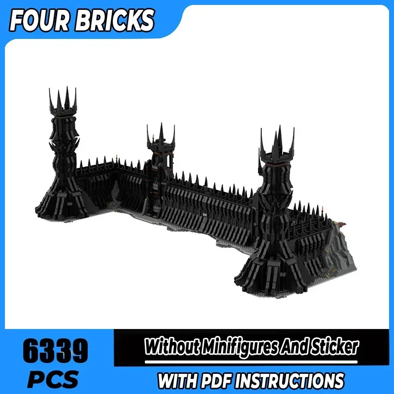 Волшебные кольца фильм Moc строительный блок UCS модель черных ворот технология