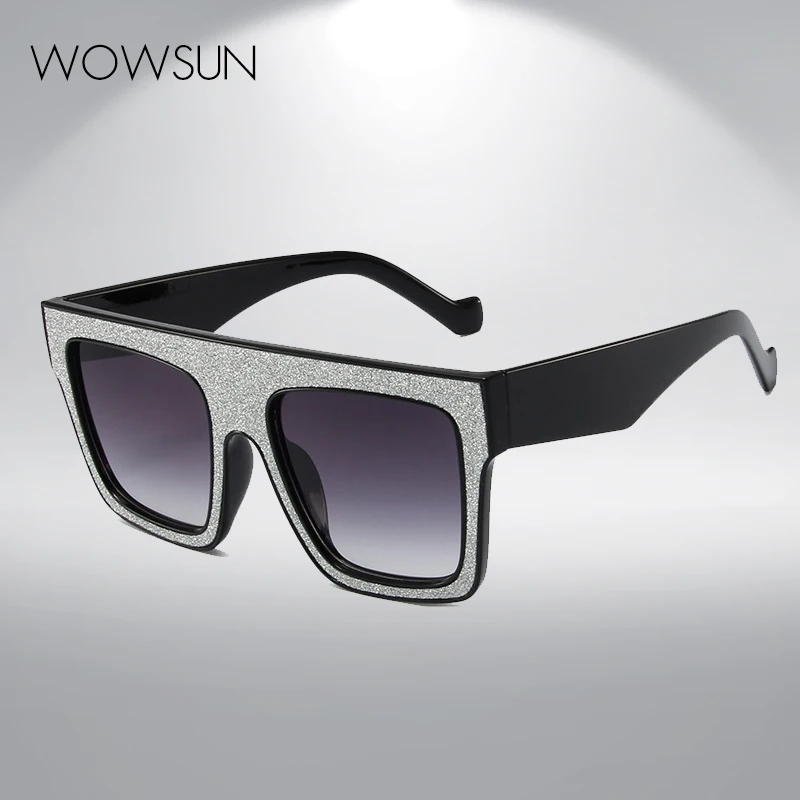 

WOWSUN Fashion Shiny Square Sunglasses For Men and Women New Brand Designer Punk Sunglasses Trend Y2k Outdoor Goggles UV400