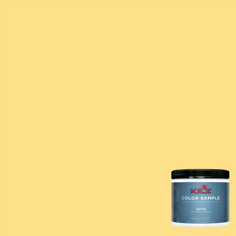 

Coat Paint & Primer, Interior/Exterior, Satin, Yellow, 8 Ounces