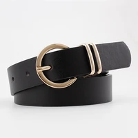 leather belts for women fashion jeans classic retro simple round buckle female pin new denim dress sword luxury punk casual