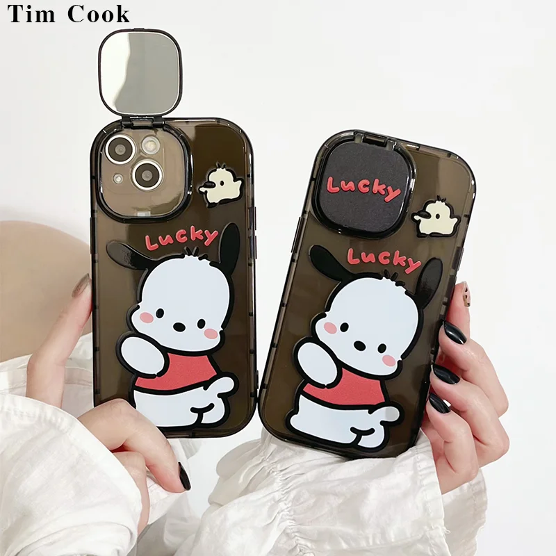 

iPhone xr For iPhone 11 12 13 Pro Max Xr X Xs Candy Color Duckling Clear Makeup Mirror Protective Lens Silicone Soft Phone Case