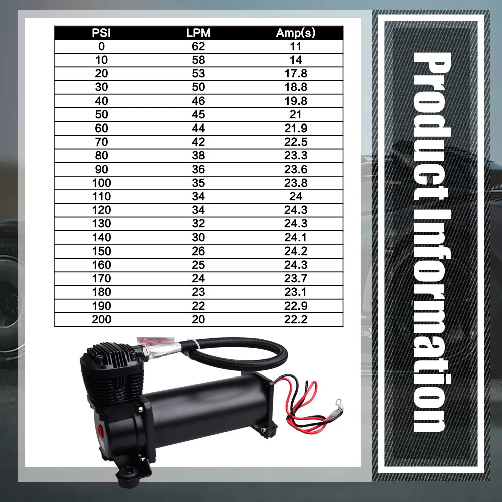 69 дБ DC 12 В SQ495 MAXPOWER 300 PSI ВЫХОД 1/4 NPT 3/8 Автомобильный компрессор/насос с