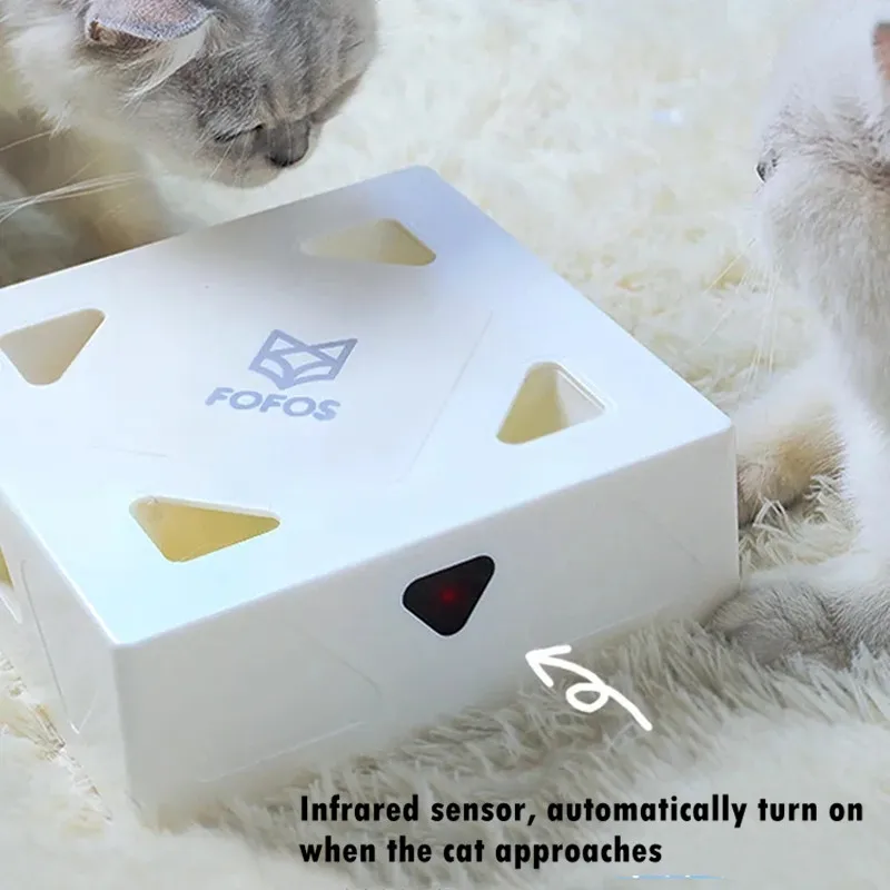 

Cat Toy Electric Magic Box Feather Toys Smart Teasing Cat Stick Electric Sqaure Interactive Crazy Game Bionic Catching Mouse USB