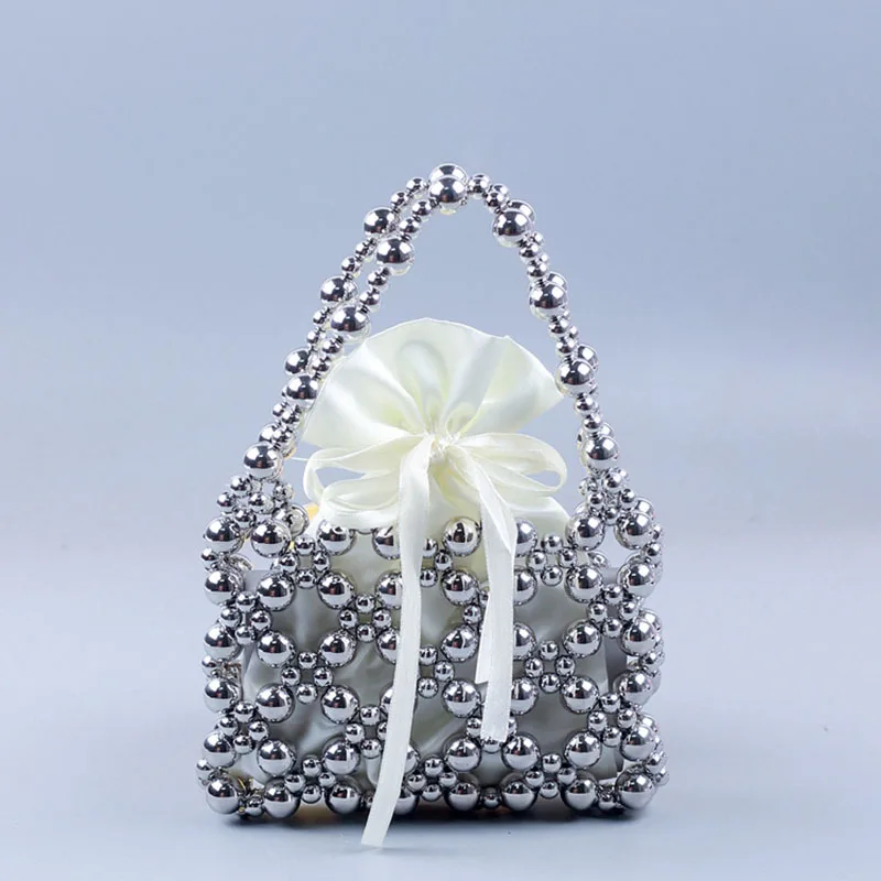 

Handmade DIY Weave Beaded Handbags for Women Retro Fashion Hollow Design Party Evening Bags Clutches Ladies Daily Handbags Purse