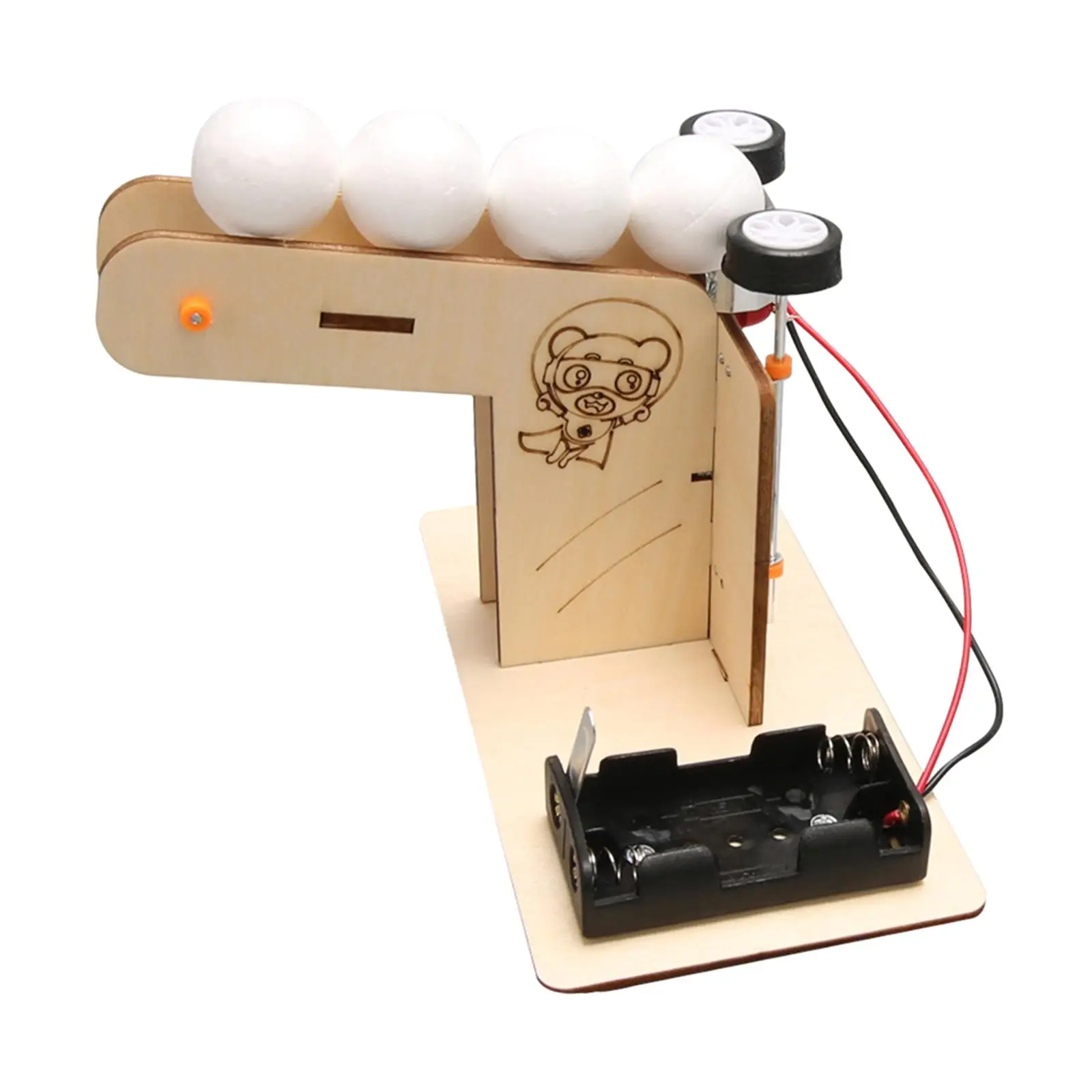 

Electric Ball Pitching Machine Assembling Handmade Gifts Wood Experiment Intelligent Toy Project Model for School Boys Girls