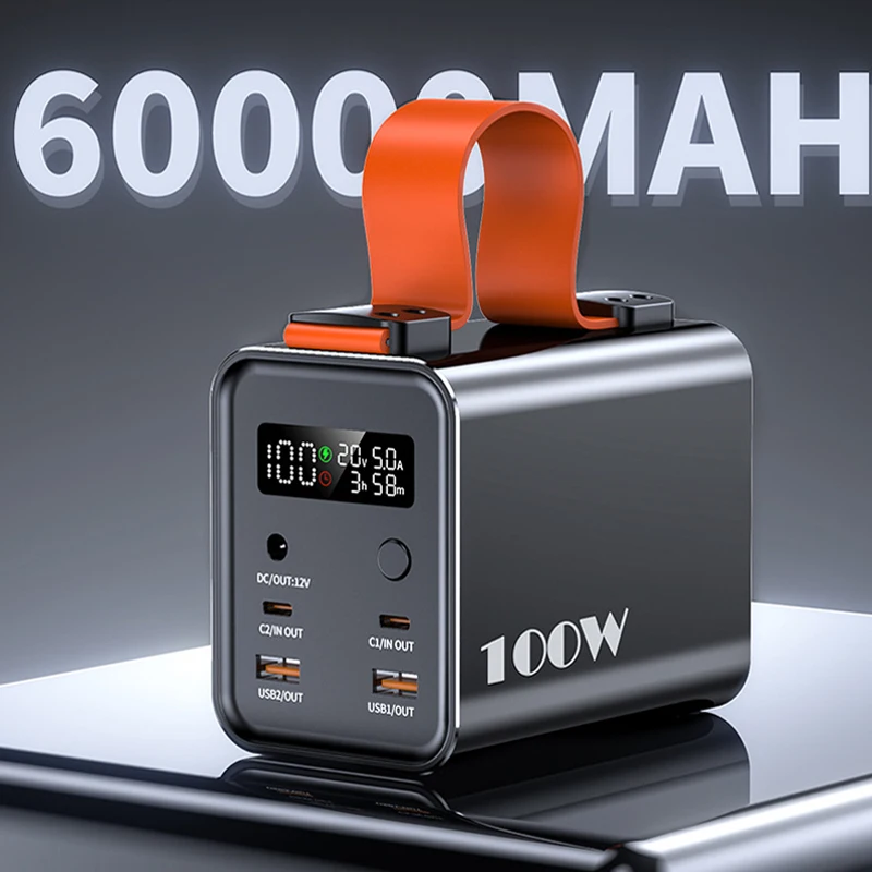 Внешний аккумулятор PD100W для телефонов и ноутбуков, внешний аккумулятор большой емкости для быстрой зарядки, для Xiaomi, iPhone, Huawei, Samsung (art.: 3920c03528fc0) - 3920c03528fc0