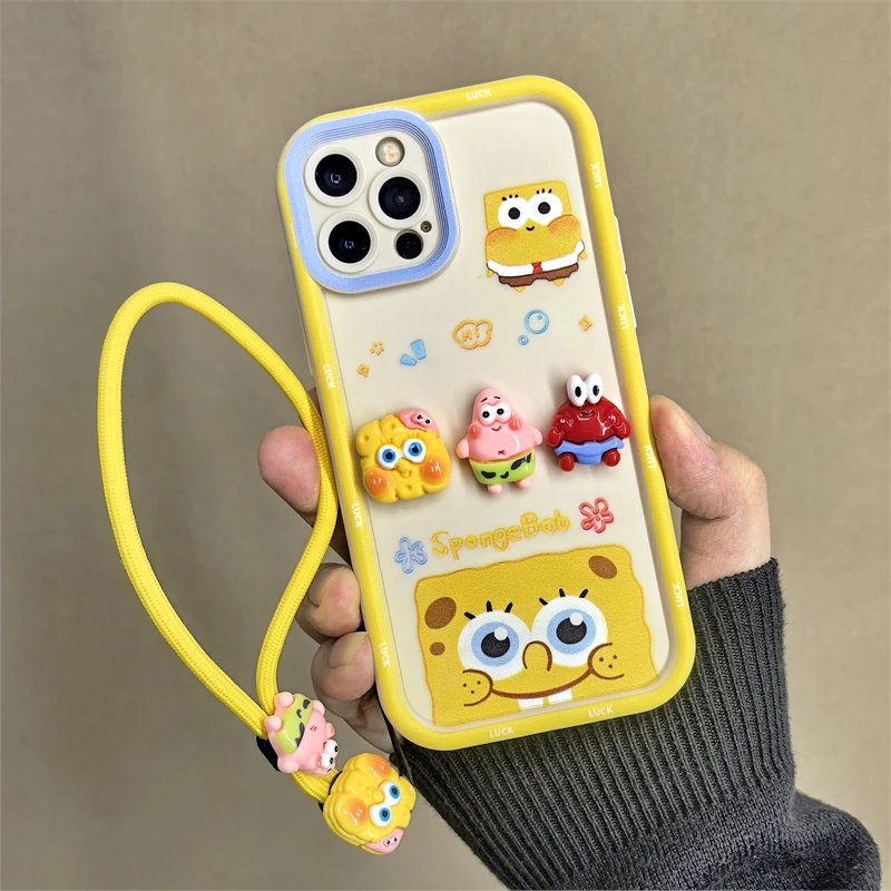 Чехол для телефона с 3D рисунком Губки Боб Патрика Стар iPhone 16 promax 15 14 13 Plus 12 Pro Max 11 7 8
