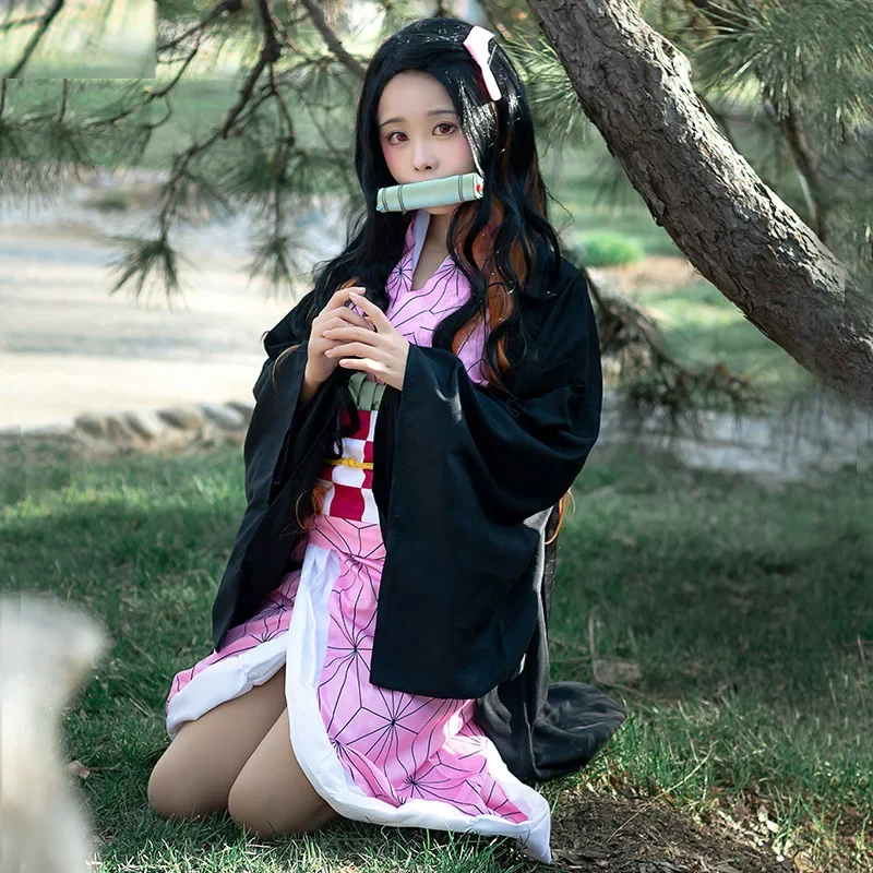 

Anime Demon Slayer Nezuko Cosplay Costume Kimono Kimetsu No Yaiba Kamado Nezuko Costume Womens Girls Kimono Uniform Clothes