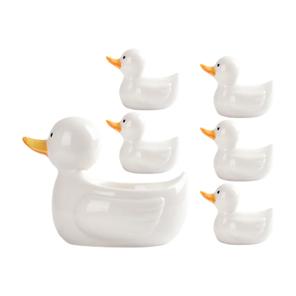 

1 Set Practical Duck Shaped Chopsticks Rest Ceramic Chopsticks Stand (White)
