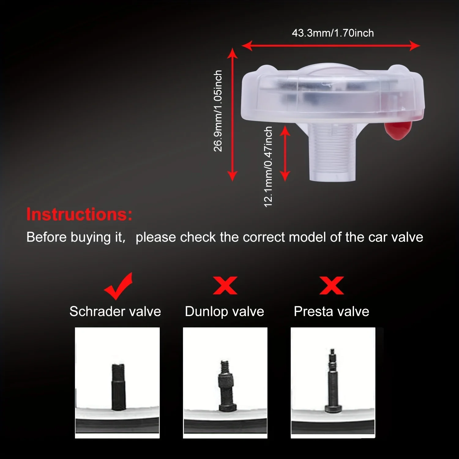 4 шт. колпачки для автомобильных шин с датчиком движения