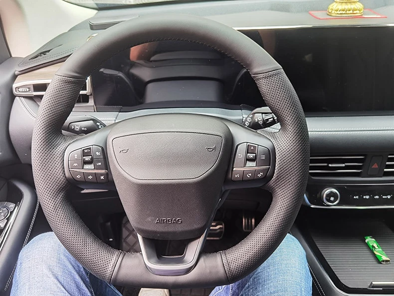 

Подходит для Ford Edge 2021 2022 кожаный чехол рулевого колеса ручной работы