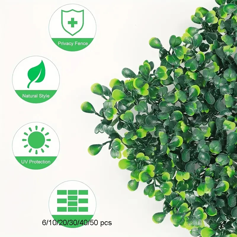 Искусственные растения 6/10/20/30/40/48 шт. настенная панель 0 375-м² зеленые