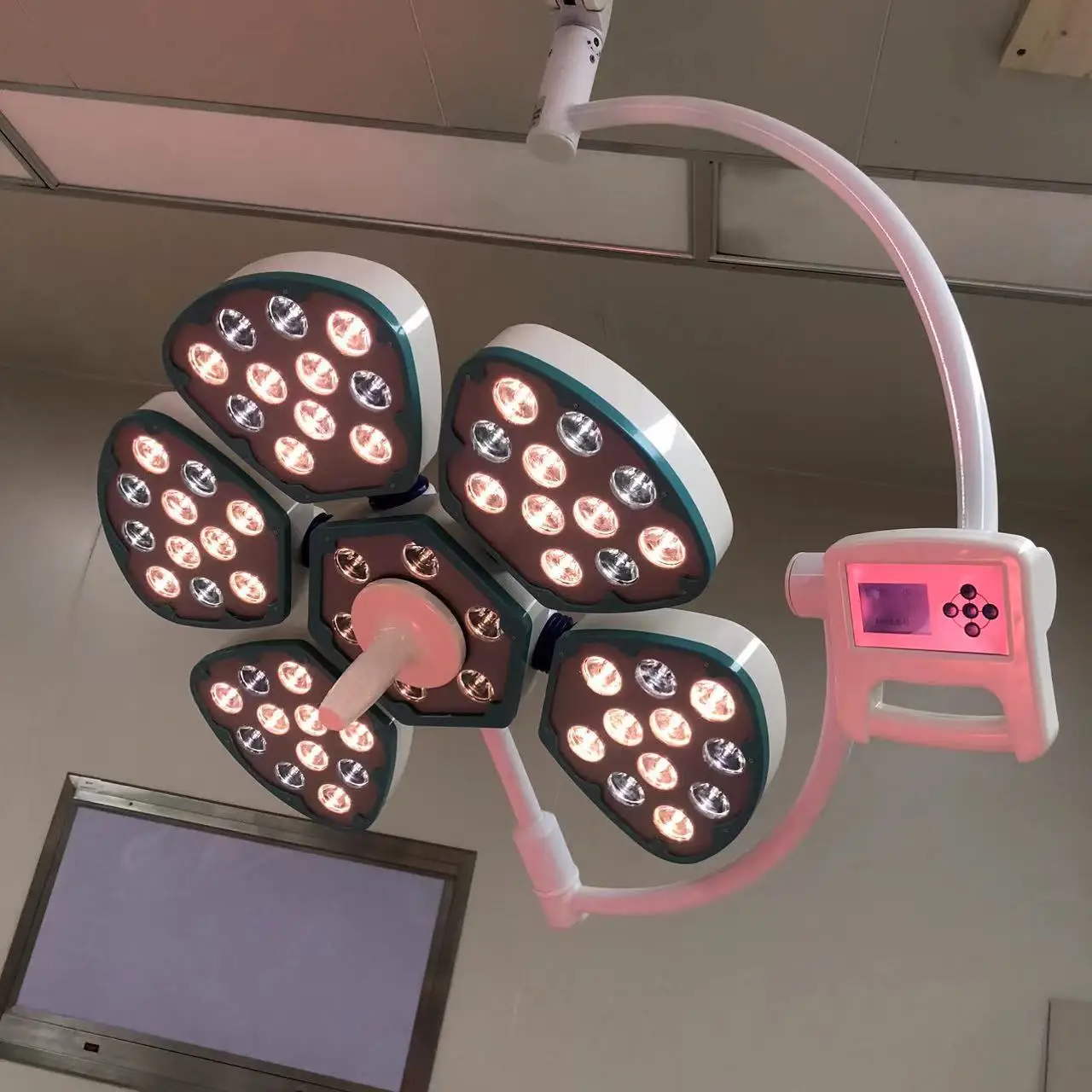 

Double Head Ceiling Mounted Surgical Lamp Shadowless LED Operating Light With Optional