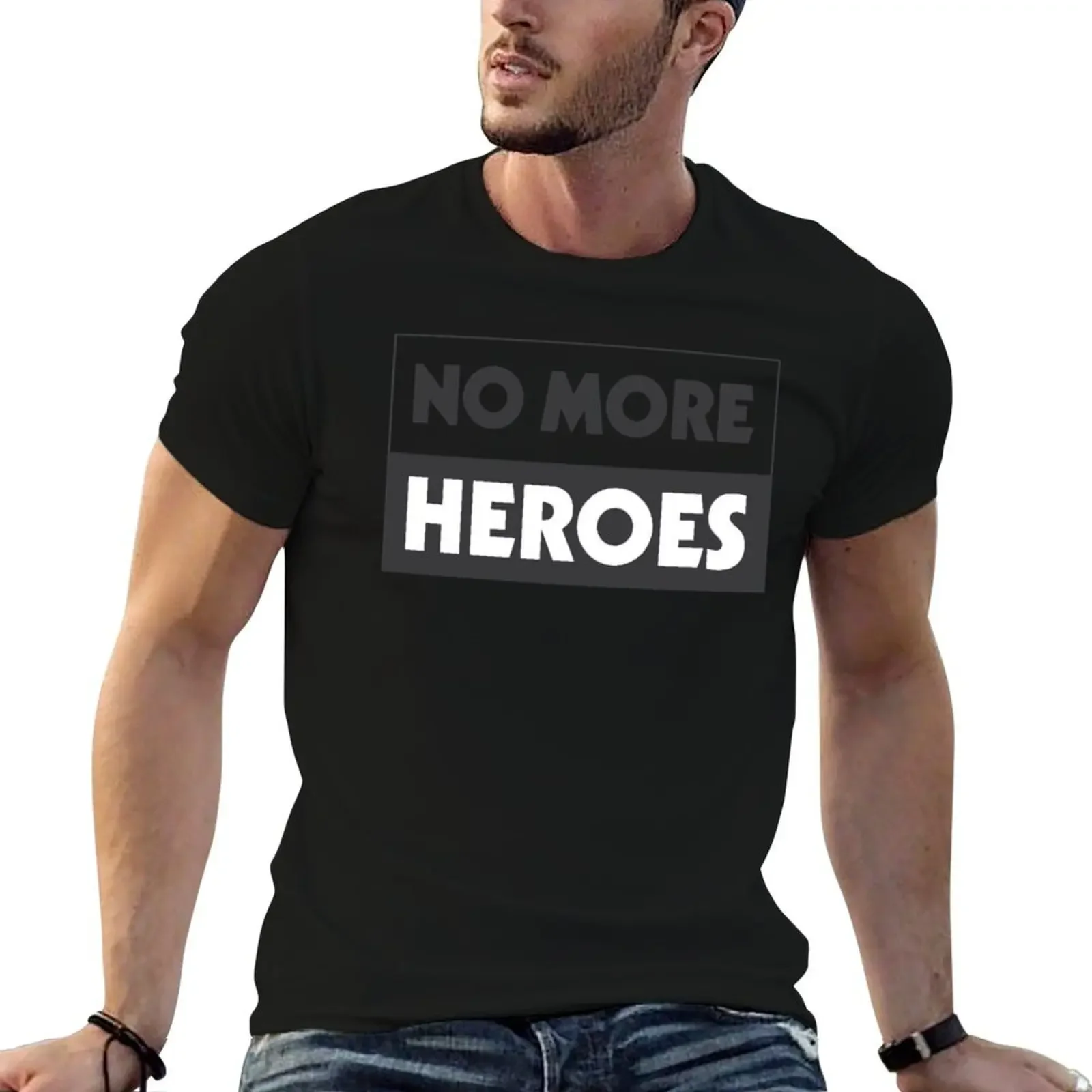 Длинные футболки No More Heroes Design 65 белые для мальчиков тяжелые весы черные мужчин