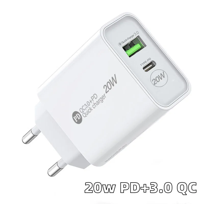 

PD 20W Quick Charge USB Charger QC 3.0 Fast Phone Wall Charger Adapter For iPhone 13 12 Pro iPad Huawei Xiaomi Samsung