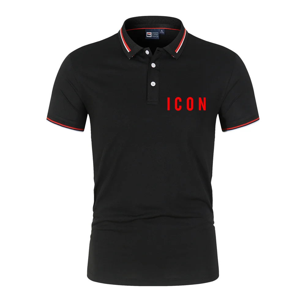 

Brand ICON Summer High Quality Lapel Polo Shirt Men T-Shirt Short-Sleeved Casual Breathable Cotton Polos Hommes Male Tops Tees