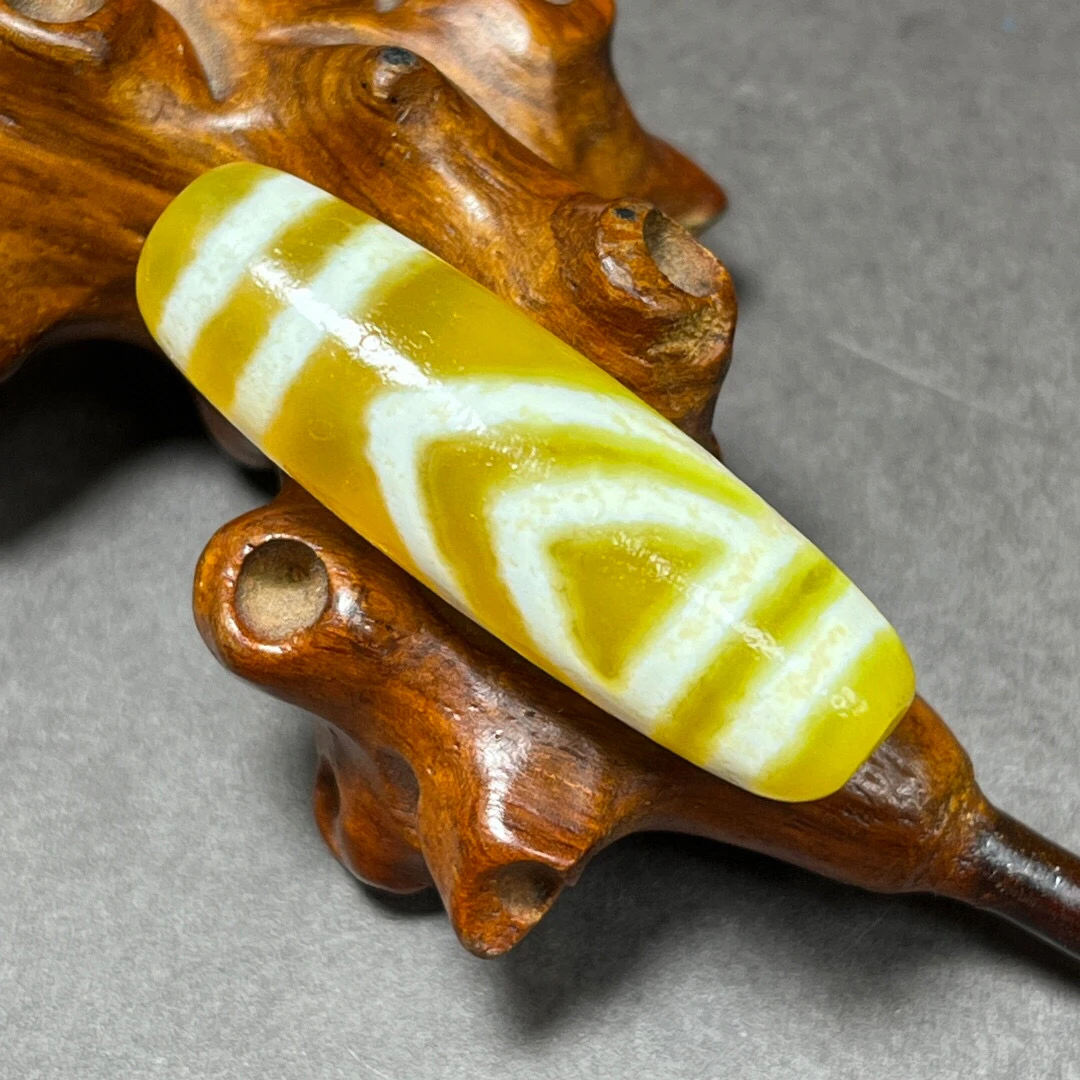 Натуральный желтый Агат с подвеской старые бусины dzi мужские и женские ожерелья