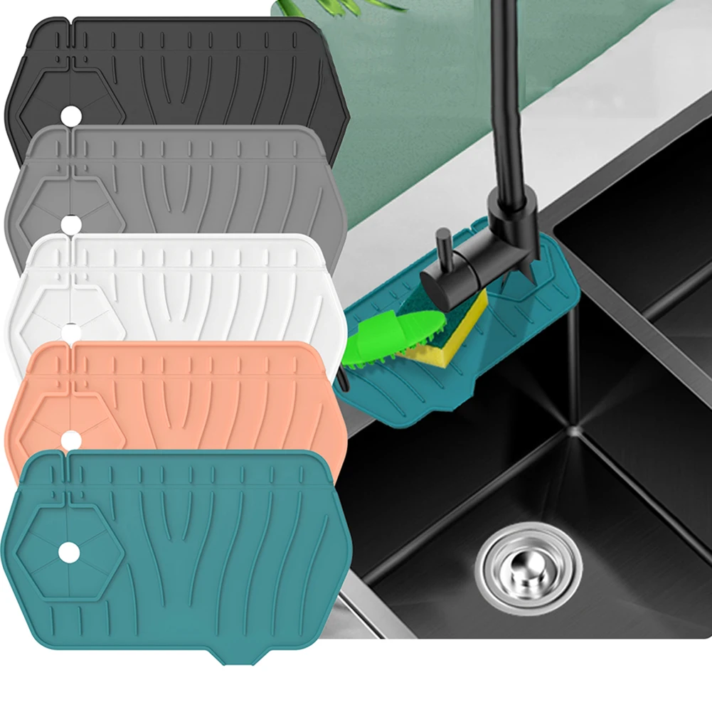 

Силиконовый коврик для смесителя, впитывающий протектор для столешницы, брызговик для раковины, двусторонний, для ванной комнаты, кухни, га...