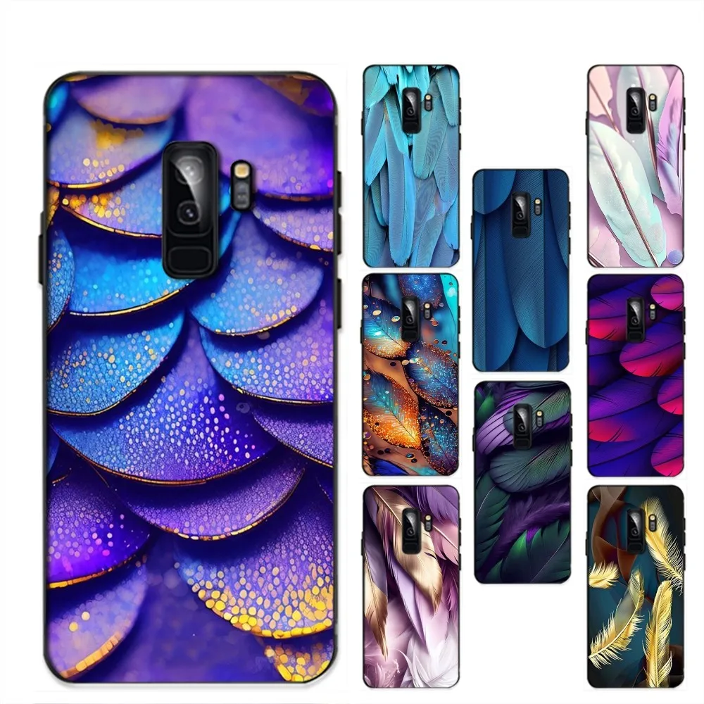 

Bling Beautiful Feather Phone Case For Samsung S 9 10 20 21 22 23 30 23plus lite Ultra FE S10lite Fundas