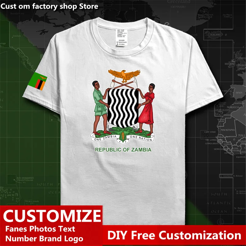 Замбийская Республика Замбия замбийская страна футболка на заказ фанаты логотип