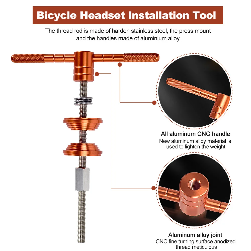 

Anti Rust Bike Headset Installation Tool Press In Bearing Installer Maintenance Universal Removal Bottom Bracket Accessories