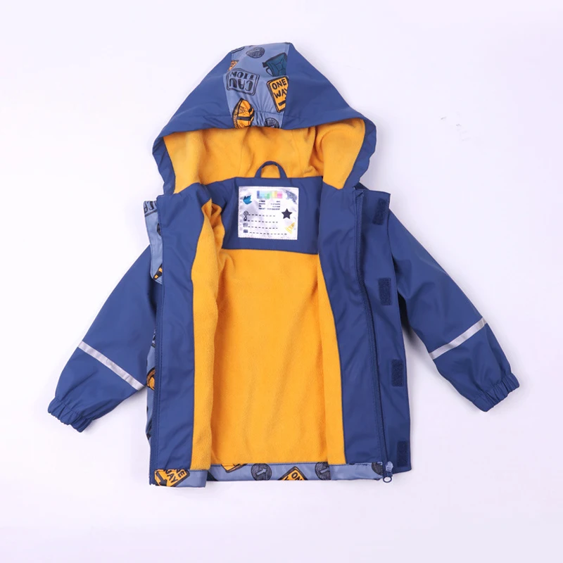 Rain Fleece Jacket Pants Boy Suits Waterproof Baby Girls Clothing Set Hooded Coat Overalls Sport ChildrenTracksuit Kids Outfits