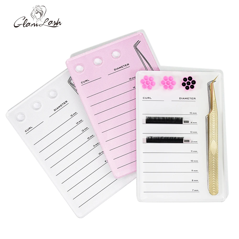 

GLAMLASH Eyelash Holder Eyelash Extension Glue Pallet Acrylic Board For False Lashes Pad Lash Tools With Magnetic Attraction
