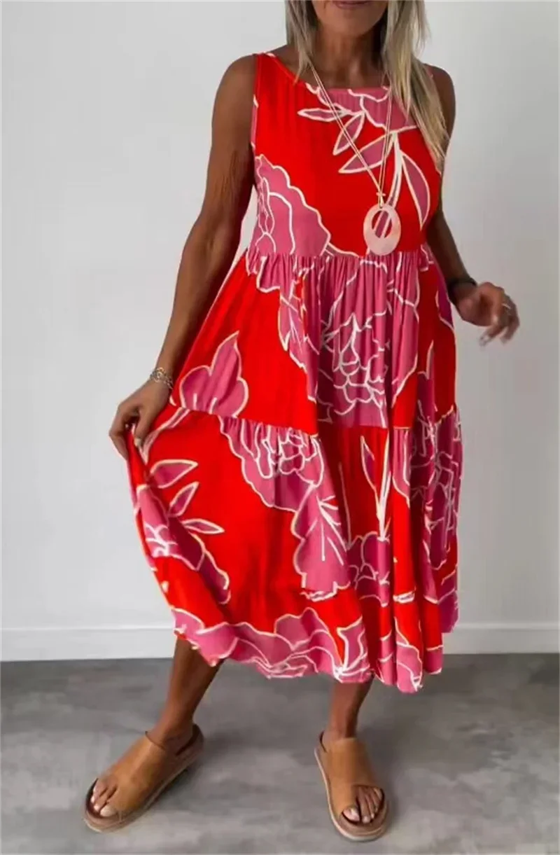 Платье женское Плиссированное с высокой талией Модный пуловер круглым вырезом