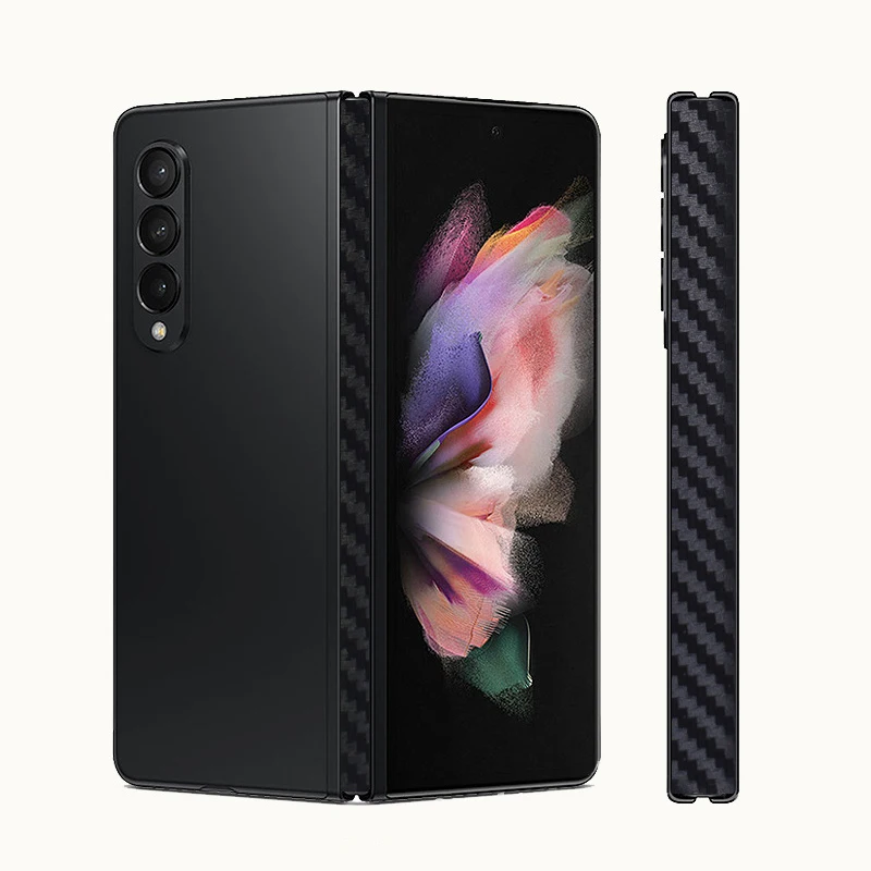 

3PCS 3D Carbon Fiber For Samsung Galaxy Z Fold3 4 Fold 3 2 Flip3 Flip 5G Phone Side Sticker Frame Film Matte Edge Protect Skin