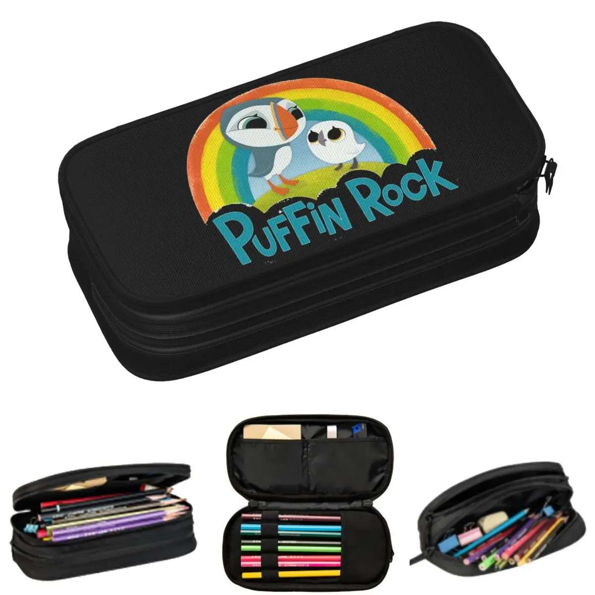 Фото Пеналы Puffin Rock Oona Baba с мультяшным анимационным дизайном для студентов, подарочные пеналы-коробки, большая сумка-пенал для хранения, пенал-косметичка №1