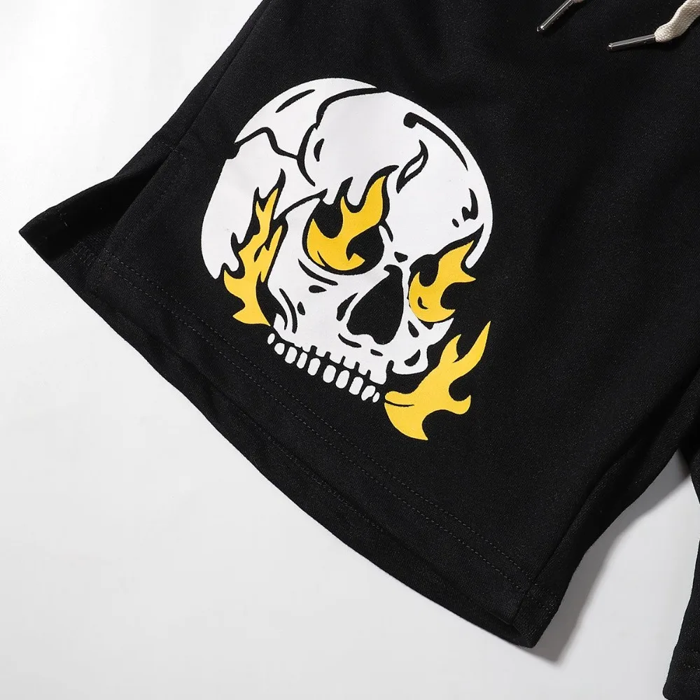 Шорты мужские с принтом звездного пламени хлопок спортивные повседневные