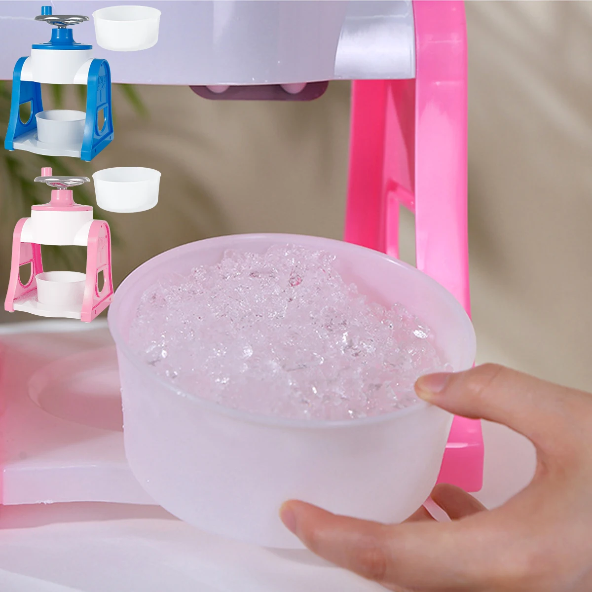 

Manual Ice Crusher Hand Crank Ice Shaver Portable Manual Shredding Machine Stainless Steel Blades for Making Fast Shaved Fine