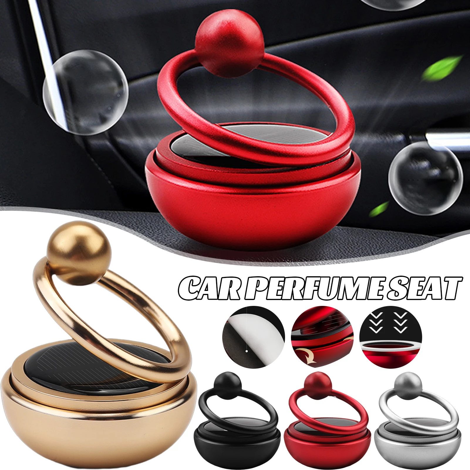 

Car Air-Outlet Fragrant Perfumes Solar Rotating Car Air-Purifier For Office