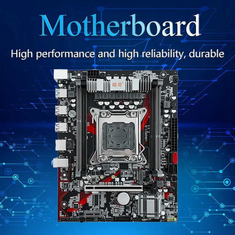 JGINYUE X79M-PLUS Computer Game Motherboard Supports LGA 2011 CPU 4XDDR3 ECC/NON-ECC RAM Slot SATA3.0 M.2 NVME M-ATX Motherboard
