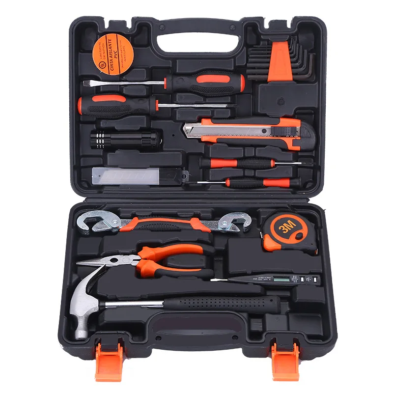 

NLET 25PCS Hand Tool Set Household Hardware Tools Set Wrench Screwdriver Combination Maintenance Kit Toolbox High Carbon Steel