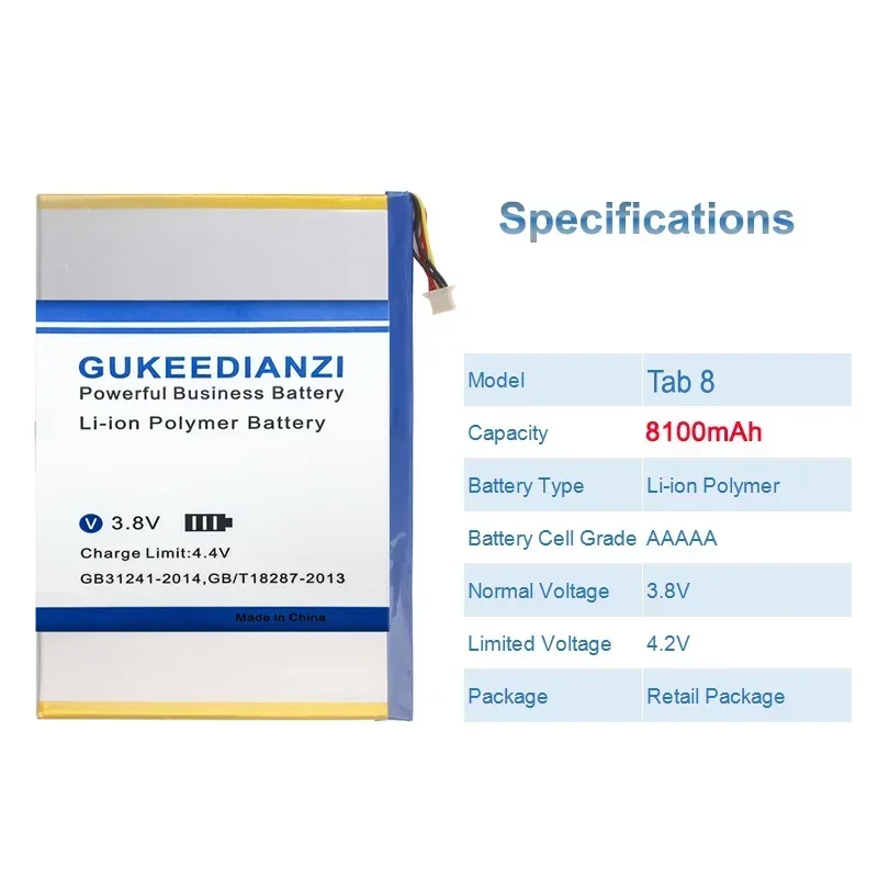 Аккумуляторная батарея для мобильных телефонов емкостью 8100 мАч Blackview Tab8 Tab 8