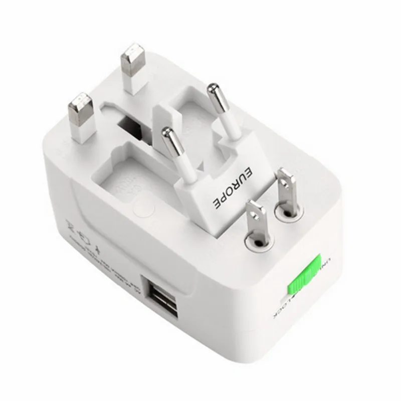 

2 USB Charging Universal Travel Adapter All-in-one International World Travel AC Power Converter Plug Adaptor Socket Eu